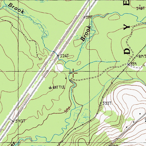 Topographic Map of Battle Brook, ME