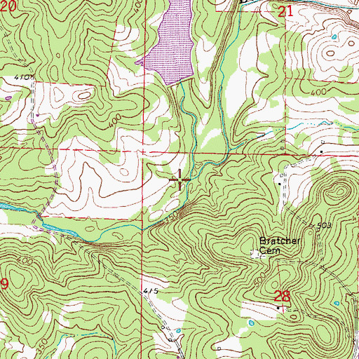 Topographic Map of West Cooper Creek, AR