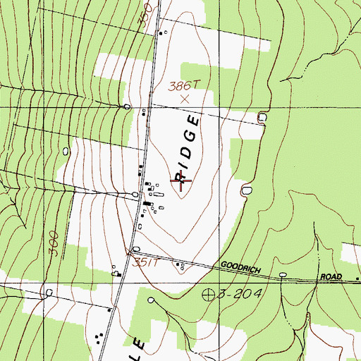 Topographic Map of Battle Ridge, ME