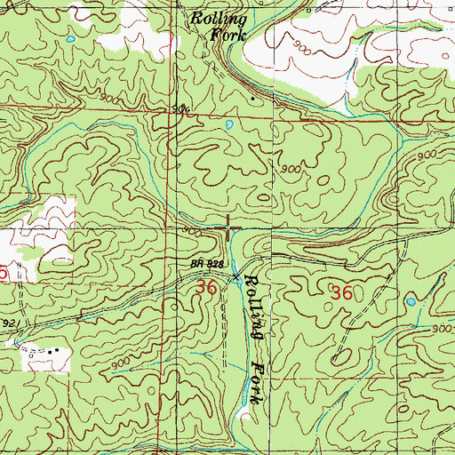 Topographic Map of West Creek, AR