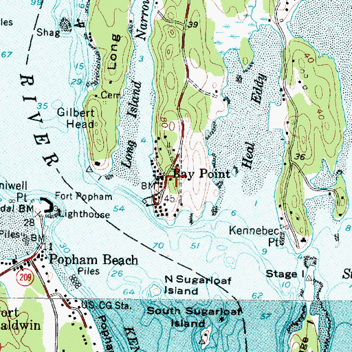 Topographic Map of Bay Point, ME