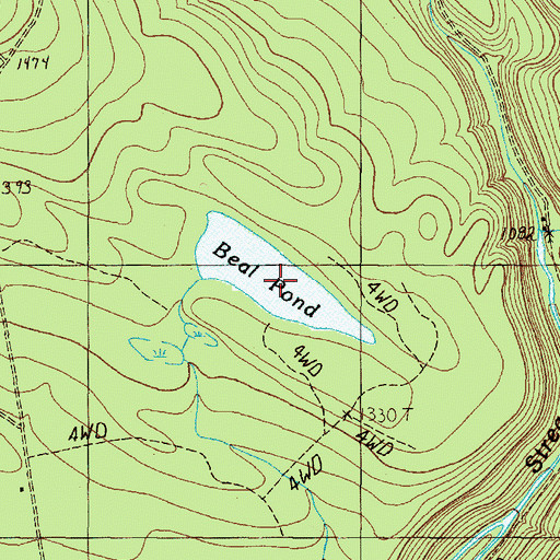 Topographic Map of Beal Pond, ME