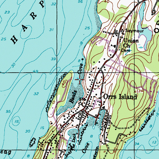 Topographic Map of Beals Cove, ME