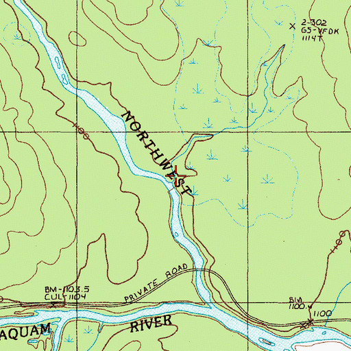 Topographic Map of Beam Brook, ME