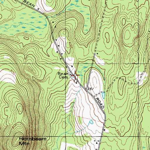 Topographic Map of Beam Cemetery, ME