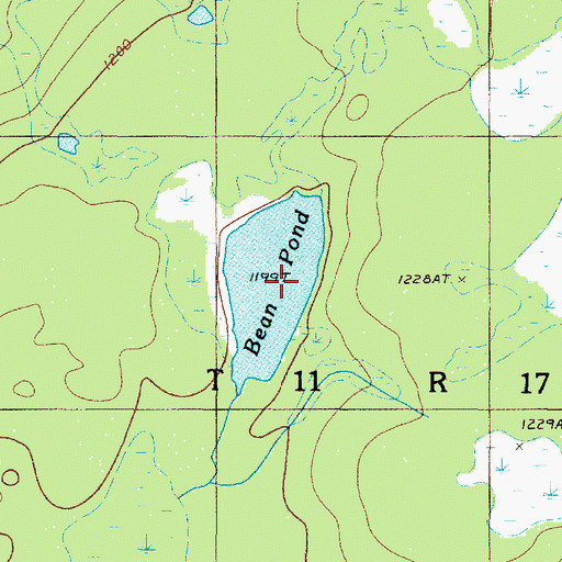Topographic Map of Beam Pond, ME