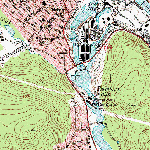 Topographic Map of Bean Brook, ME