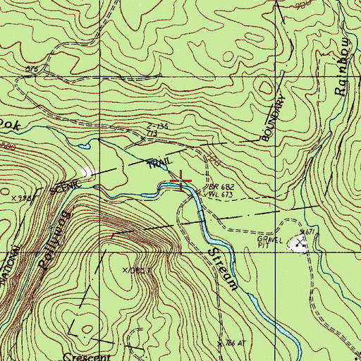 Topographic Map of Bean Brook, ME