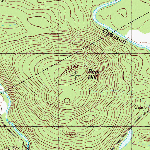Topographic Map of Bear Hill, ME