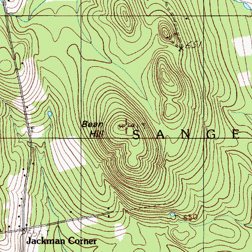 Topographic Map of Bean Hill, ME