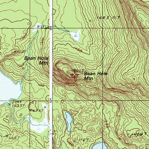 Topographic Map of Bean Hole Mountain, ME