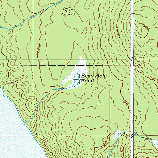 Topographic Map of Bean Hole Pond, ME