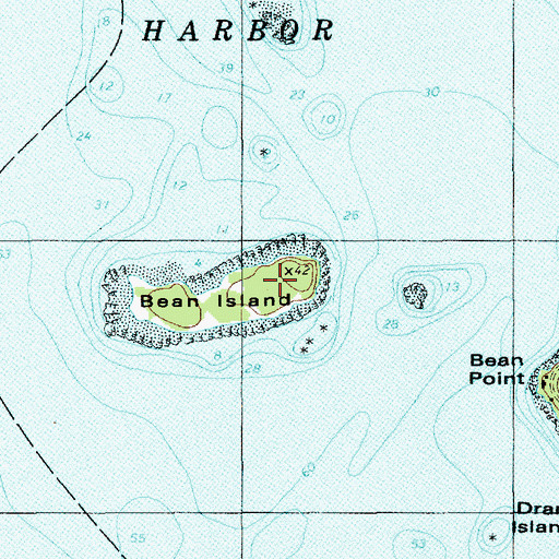 Topographic Map of Bean Island, ME