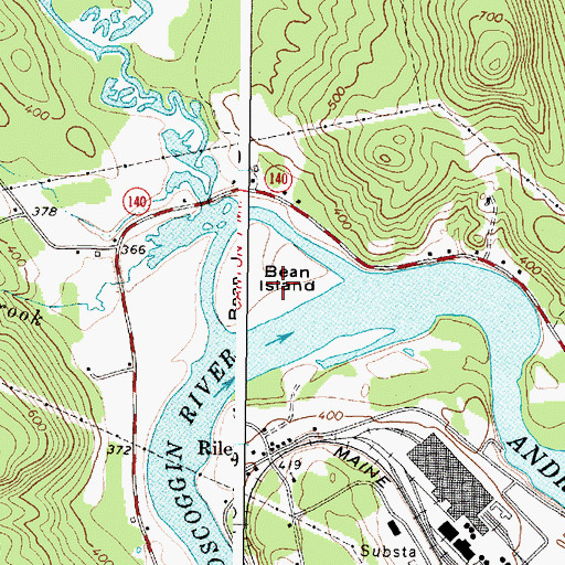 Topographic Map of Bean Island, ME
