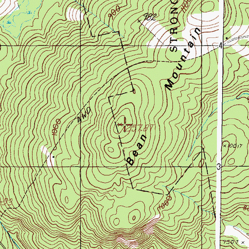 Topographic Map of Bean Mountain, ME