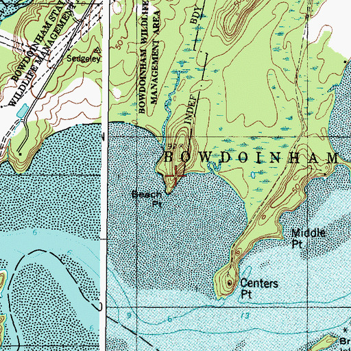 Topographic Map of Bean Point, ME