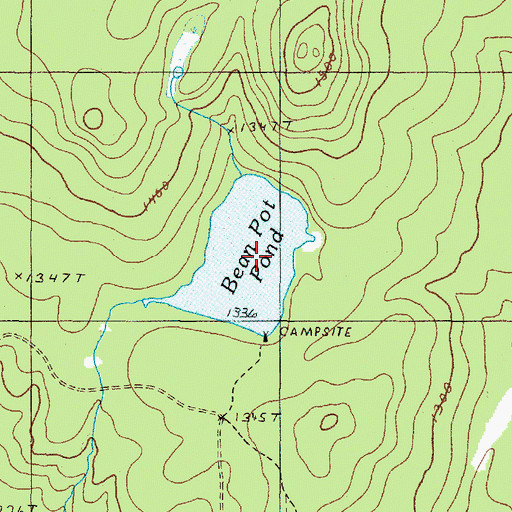 Topographic Map of Bean Pot Pond, ME