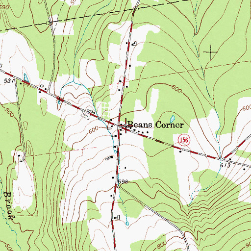 Topographic Map of Beans Corner, ME