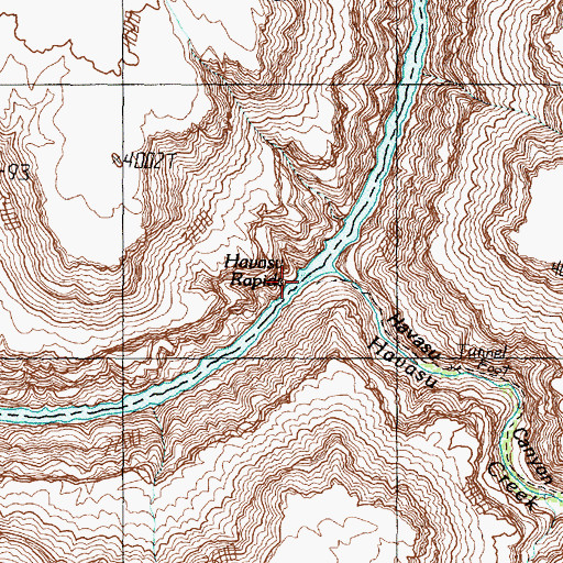 Topographic Map of Havasu Rapids, AZ