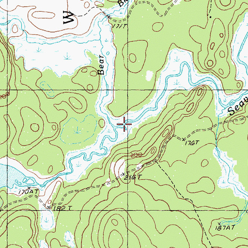 Topographic Map of Bear Brook, ME