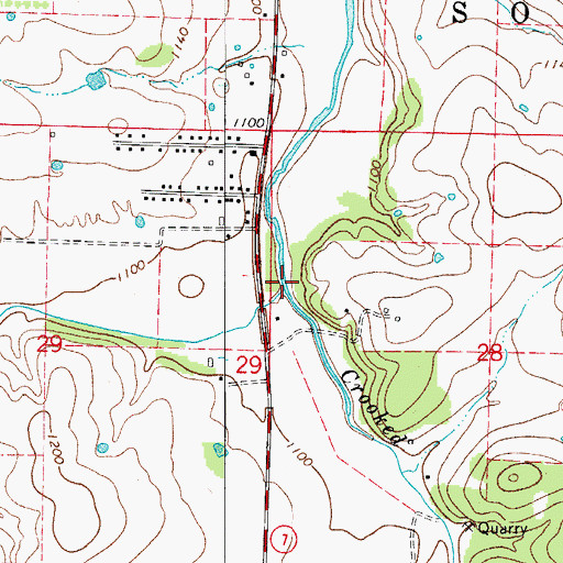 Topographic Map of West Fork Crooked Creek, AR