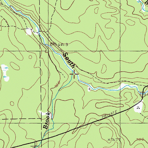 Topographic Map of Bear Brook, ME