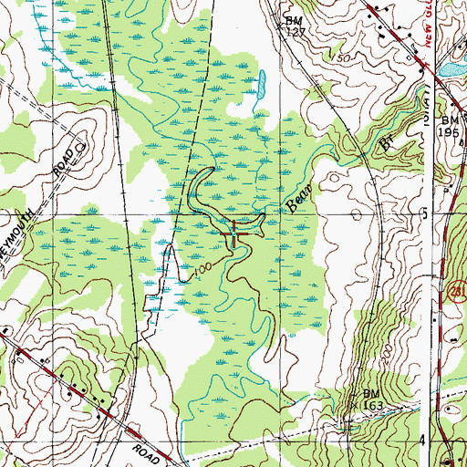 Topographic Map of Bear Brook, ME