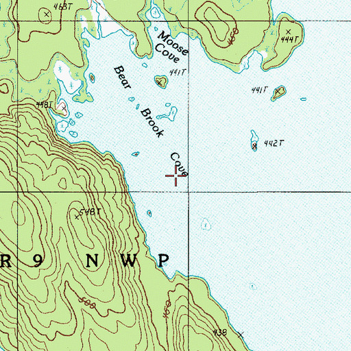 Topographic Map of Bear Brook Cove, ME