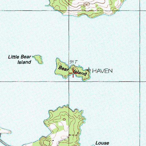 Topographic Map of Bear Island, ME