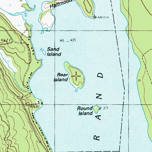 Topographic Map of Bear Island, ME