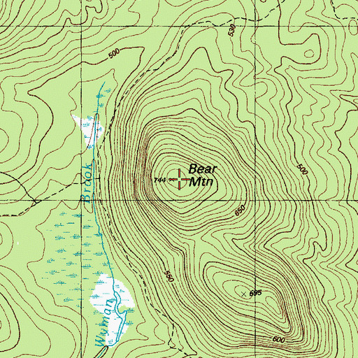 Topographic Map of Bear Mountain, ME