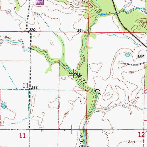 Topographic Map of West Fork Mill Creek, AR