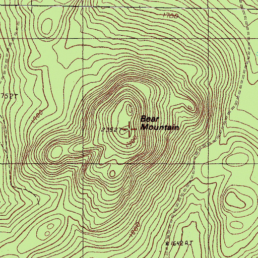 Topographic Map of Bear Mountain, ME