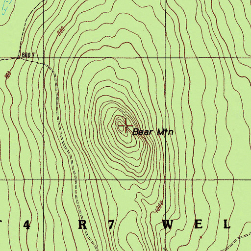 Topographic Map of Bear Mountain, ME