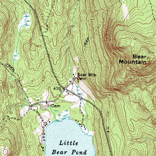Topographic Map of Bear Mountain Cemetery, ME