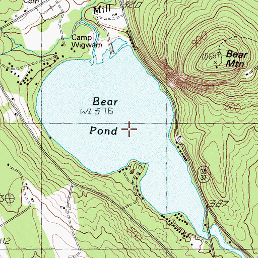 Topographic Map of Bear Pond, ME
