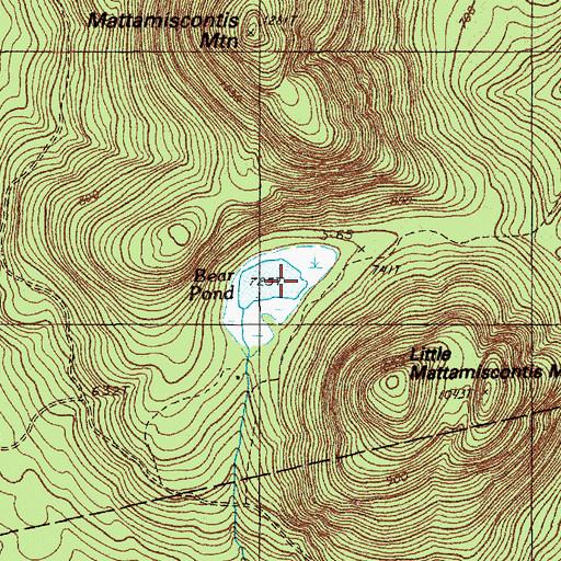 Topographic Map of Bear Pond, ME