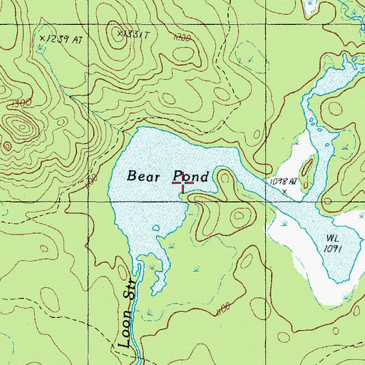 Topographic Map of Bear Pond, ME