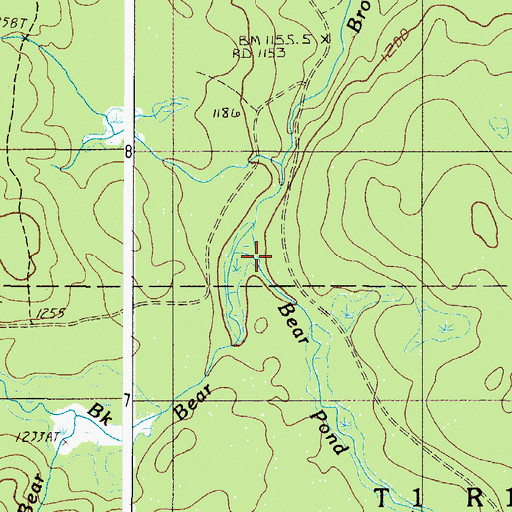 Topographic Map of Bear Pond Brook, ME