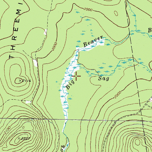 Topographic Map of Beaver Bog Brook, ME