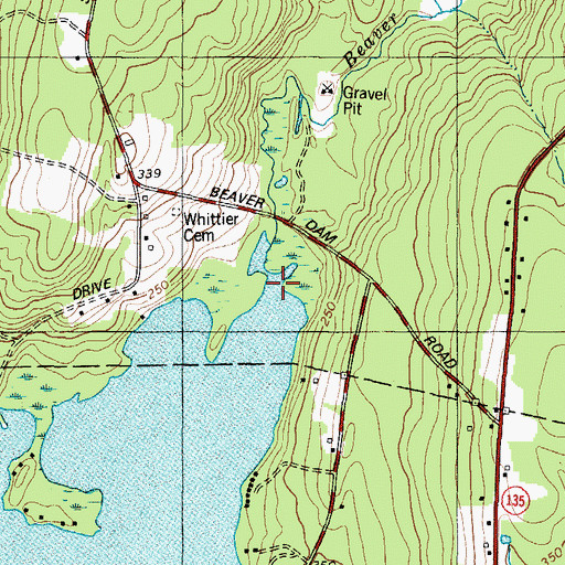 Topographic Map of Beaver Brook, ME