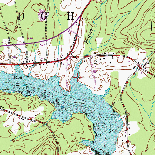 Topographic Map of Beaver Brook, ME
