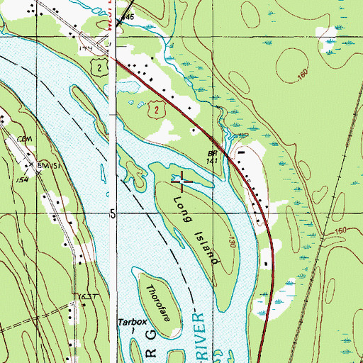 Topographic Map of Beaver Brook, ME