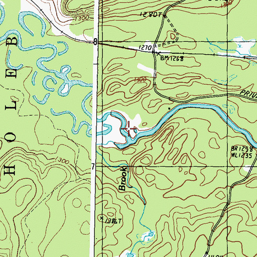 Topographic Map of Beaver Brook, ME