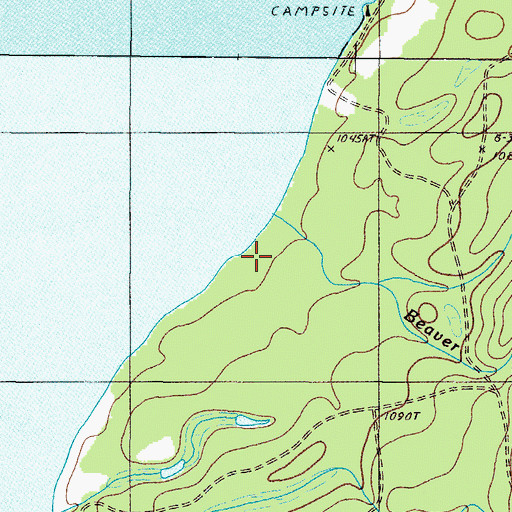 Topographic Map of Beaver Brook, ME