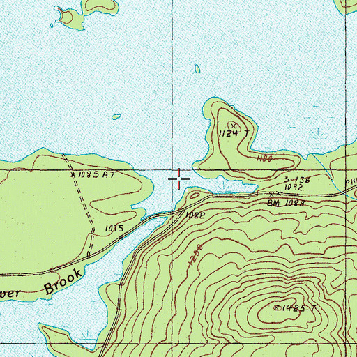 Topographic Map of Beaver Brook, ME