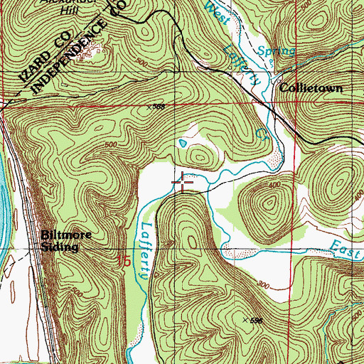 Topographic Map of West Lafferty Creek, AR