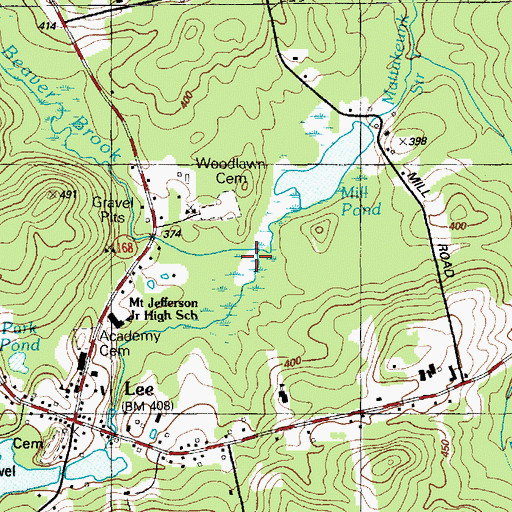 Topographic Map of Beaver Brook, ME