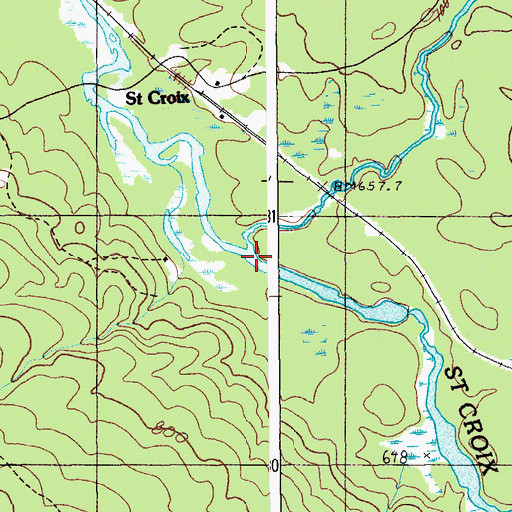 Topographic Map of Beaver Brook, ME