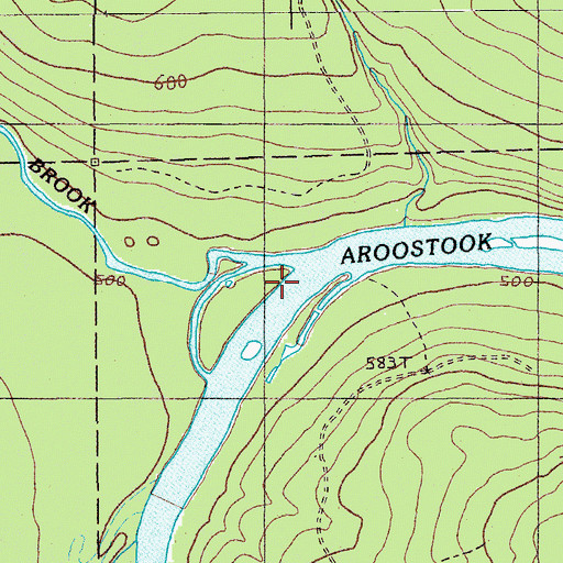 Topographic Map of Beaver Brook, ME
